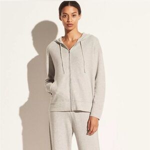 Vince Light Gray Women's Zip-Up Hoodie